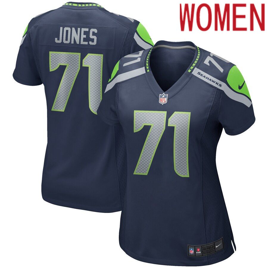 Women Seattle Seahawks 71 Walter Jones Nike College Navy Game Retired Player NFL Jersey